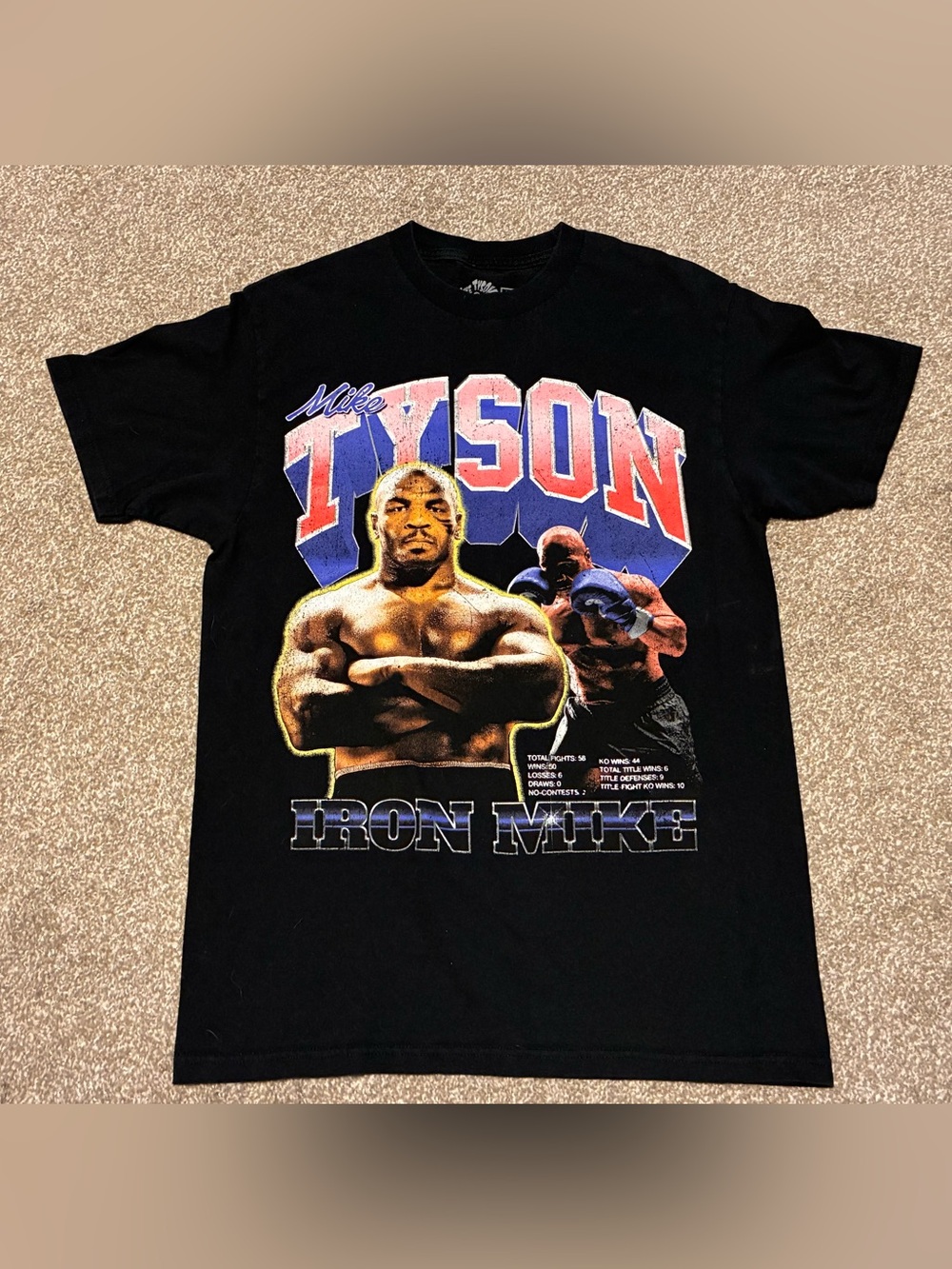 Vintage Mike Tyson Black Medium Graphic T-Shirt Iron Mike Collection